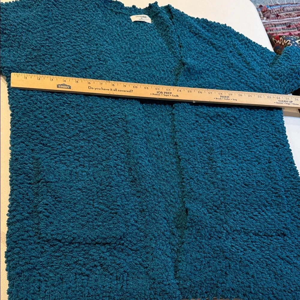#83. Zenana Outfitters Teal popcorn Textured Sweater xl - Picture 2 of 8
